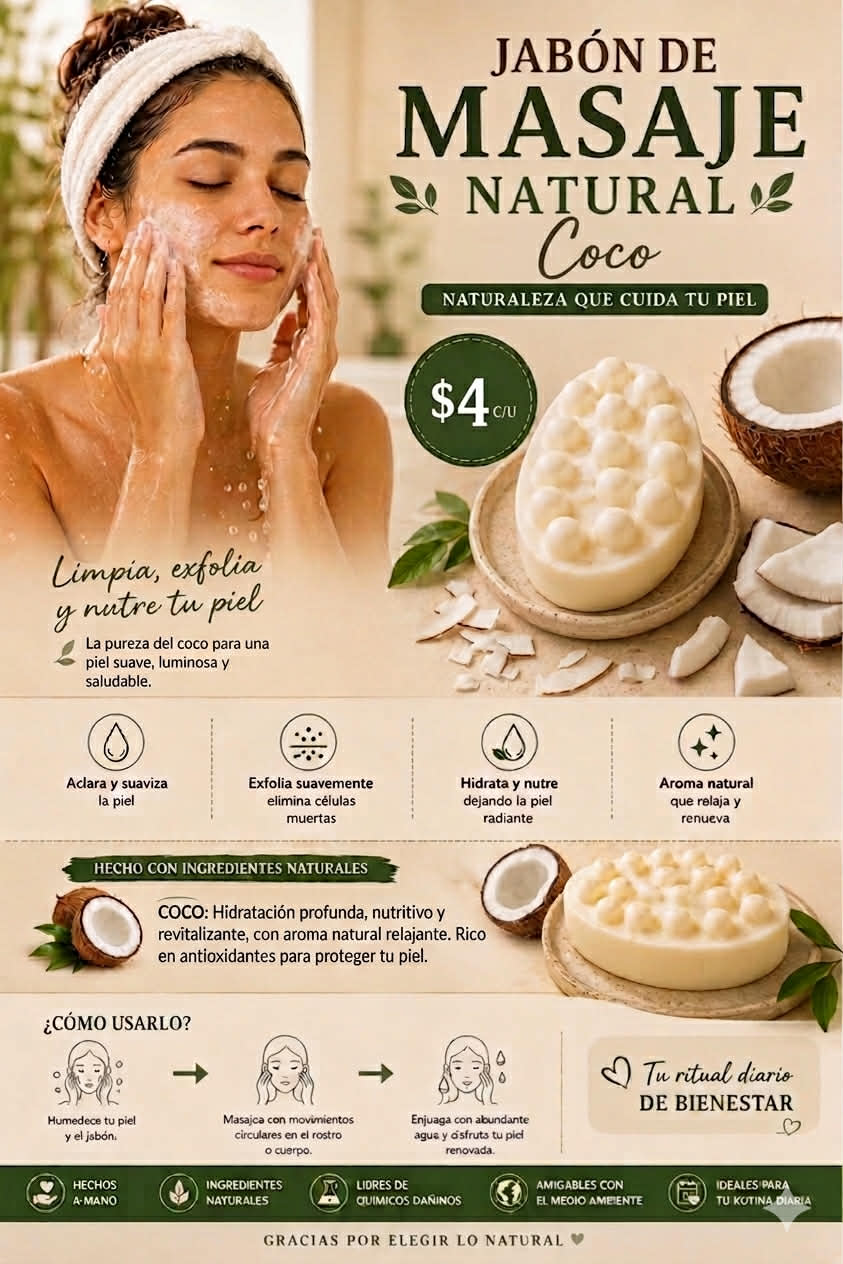 Jabon Artesana De Coco