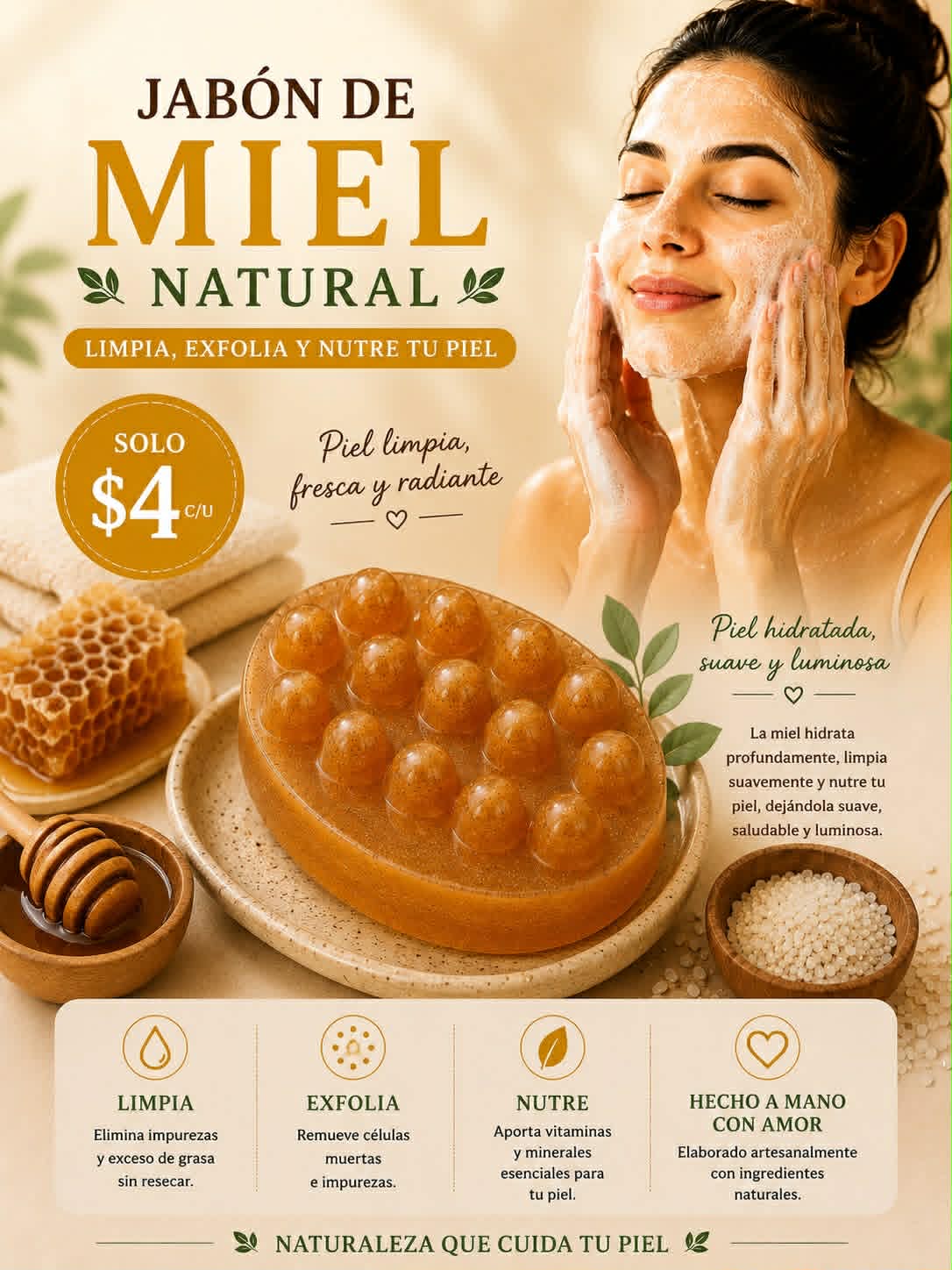 Jabon Artesanal De Miel