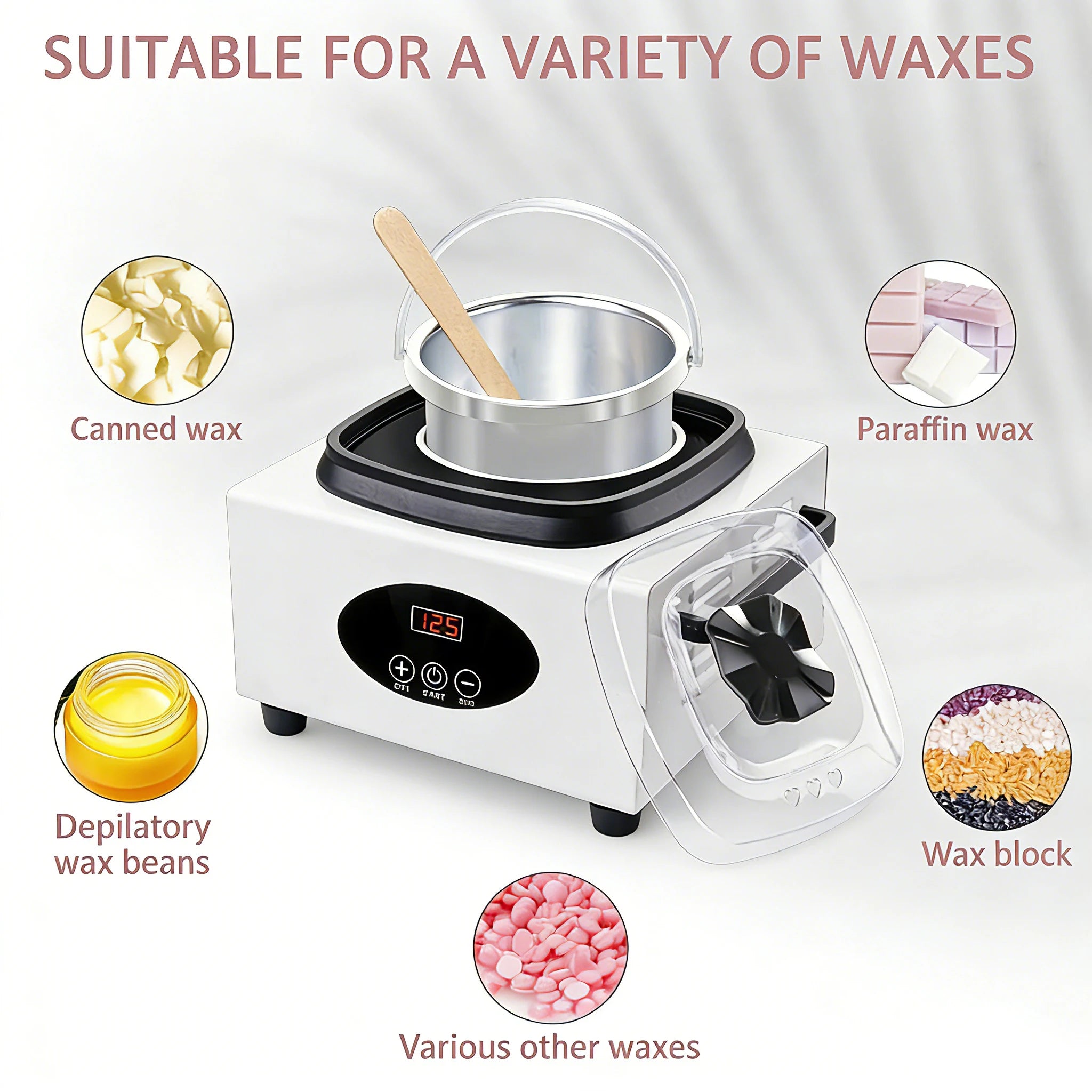 Double Wax Warmer for Hair Removal Wax Heater Machine Women Home Self Waxing Kit for Facial Skin Body Spa