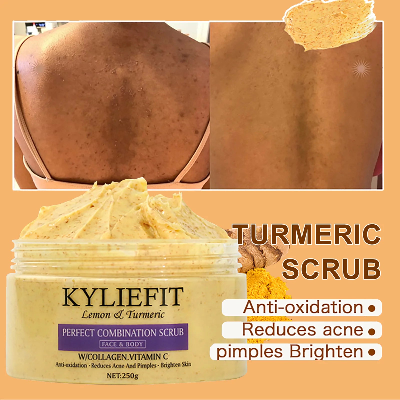 Natural Body Scrub - Moisturizing and Exfoliating Body, Face, Hand, Foot Scrub - Lightening, Fine Lines & Wrinkles, Skin Glowing
