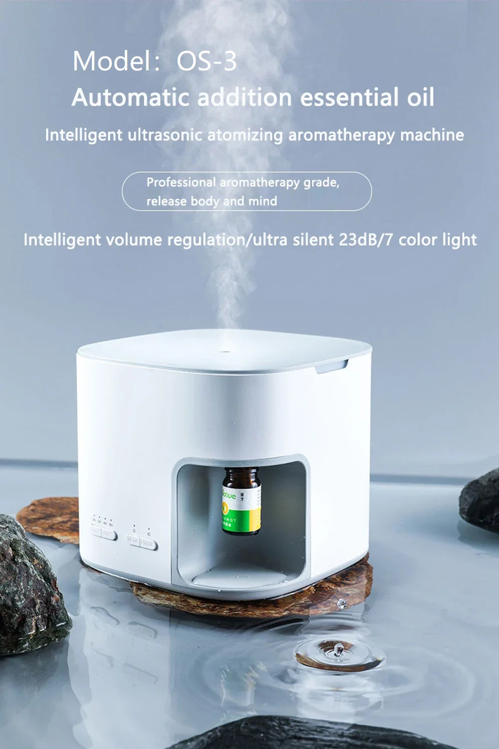 Air Humidifier For Home Essential Oil Diffuser Large 500ml Aromatherapy Diffuser with 7LED Lights & Timers Cool Mist Humidifier