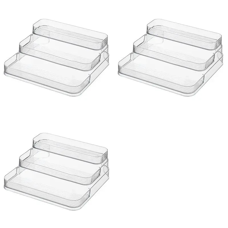 AFOURT-3X 3 Tier Desktop Perfume Shelf PET Cosmetic Organizer Perfume Storage Rack Display Stand