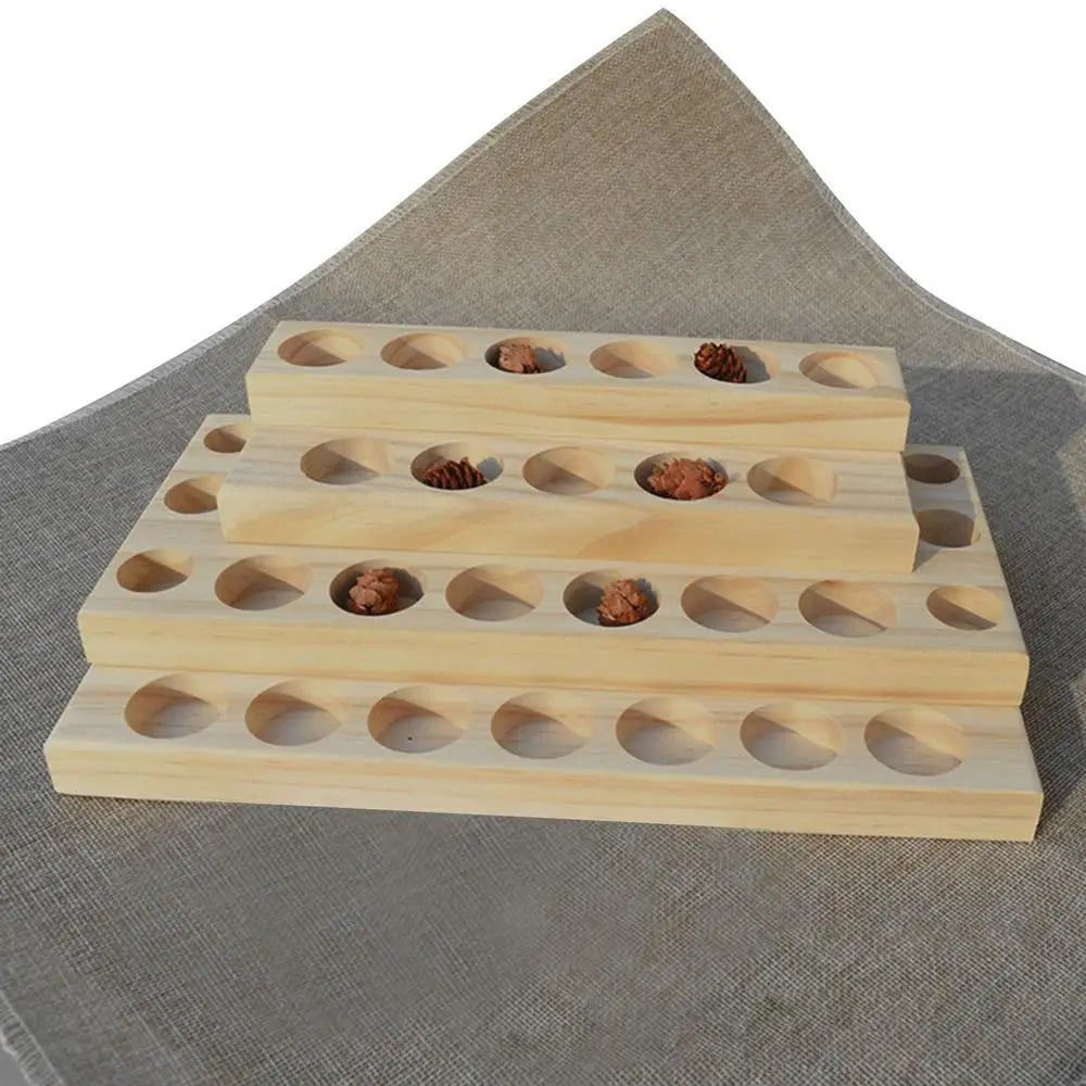 Natural Wood Essential Oil Display Stands Holder Rack Storage Organizer For 30 Slots 5-15ml Bottles Perfume Storage Tray