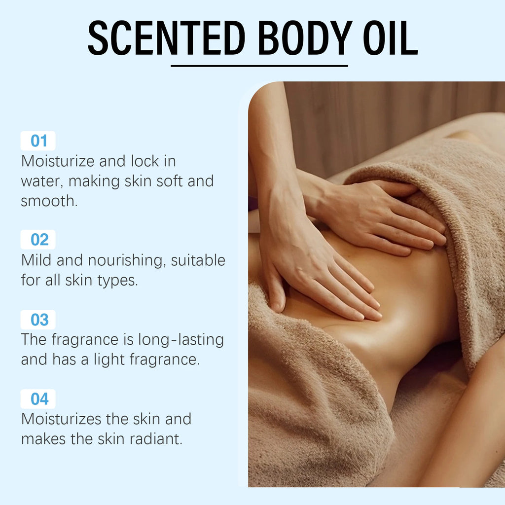 OceAura 100ml Caramel Vanilla Body Oil Moisturizing Hydrating Skin Care Soothing and Nourishing Skin Massage Oil