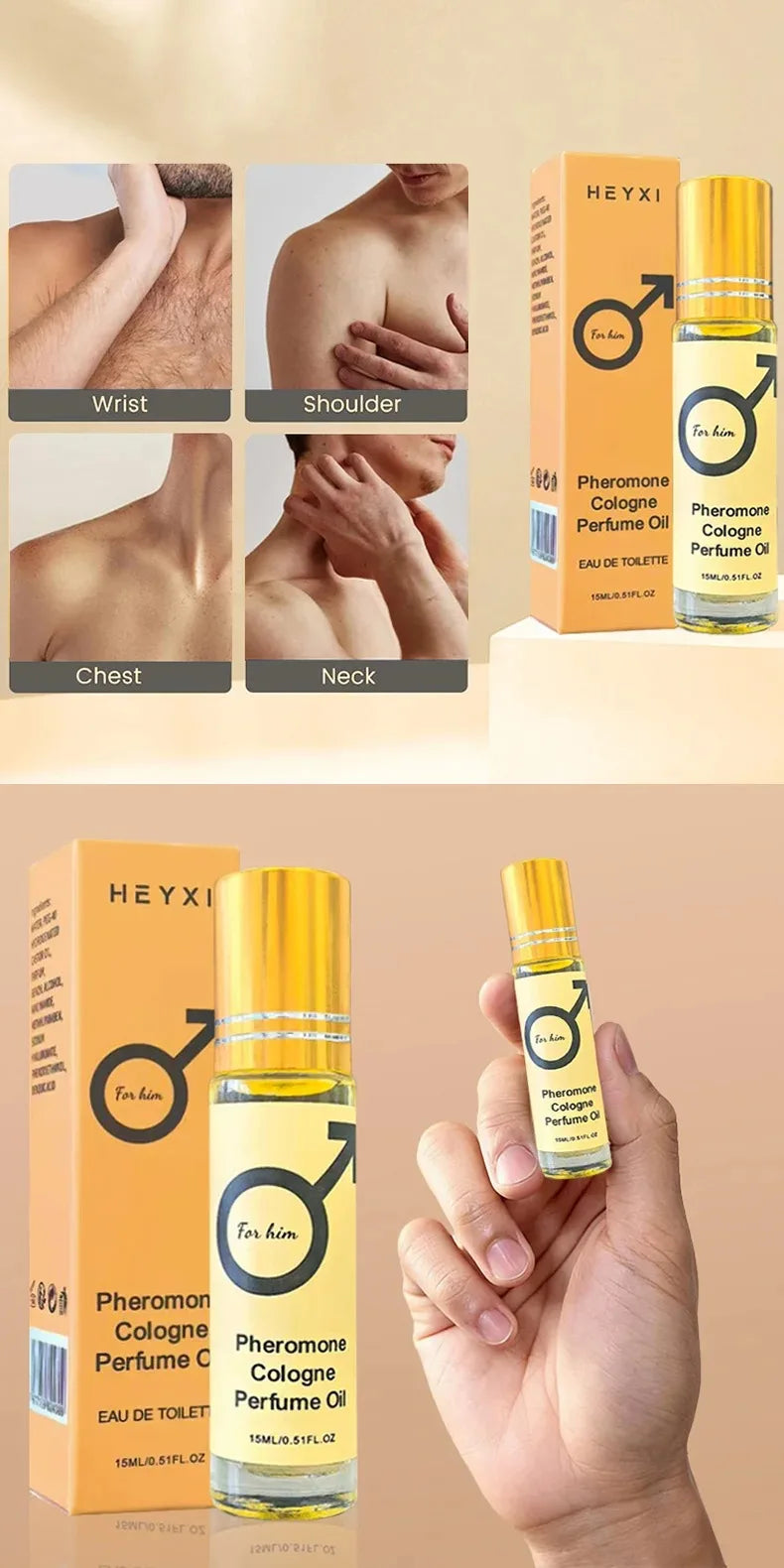 Pheromone Cologne Perfume Oil Lasting Fragrance For Men And Women Portable Travel Clothes Romantic Atmosphere Perfume With Box