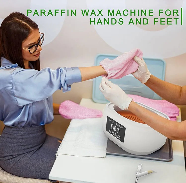 Hands and Feet Mask Warmer Paraffin Wax Bath Heater Machine Moisturizing Hydrating Kit Hand Waxing Spa Smooth and Soft Skin Care