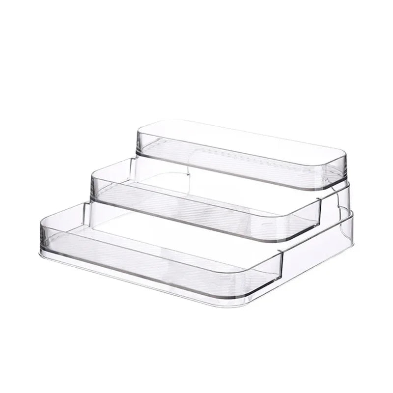 3 Tier Desktop Perfume Shelf PET Cosmetic Organizer Perfume Storage Rack Doll Display Stand Kitchen Seasoning Organizer