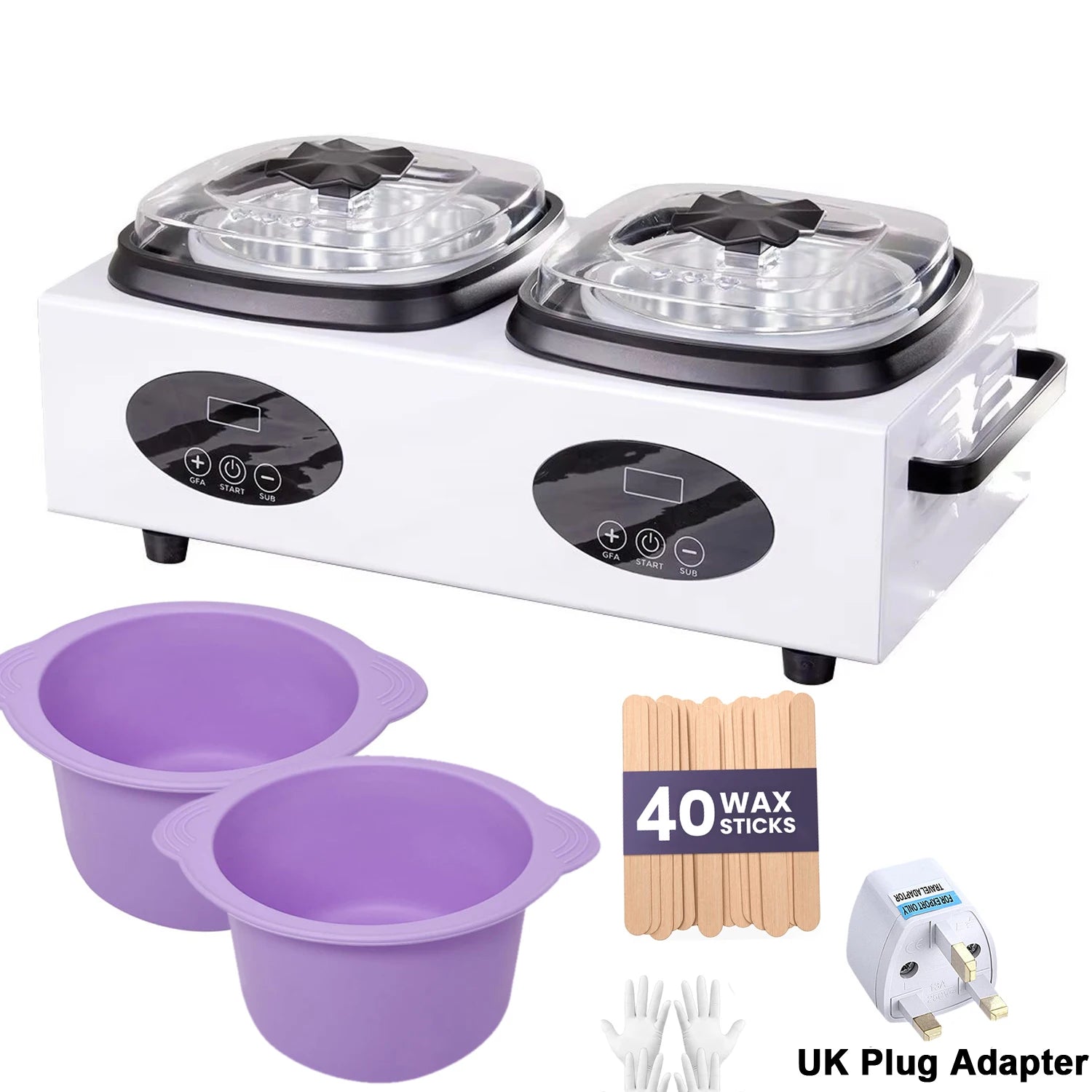Double Wax Warmer for Hair Removal Wax Heater Machine Women Home Self Waxing Kit for Facial Skin Body Spa