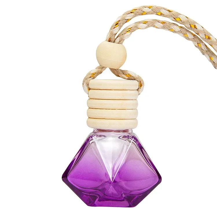 New Auto Aromatherapy Fragrance Pendent Bottle Perfume Diffuser Automotive Decoration Car Hanging Glass Bottle Empty Perfume