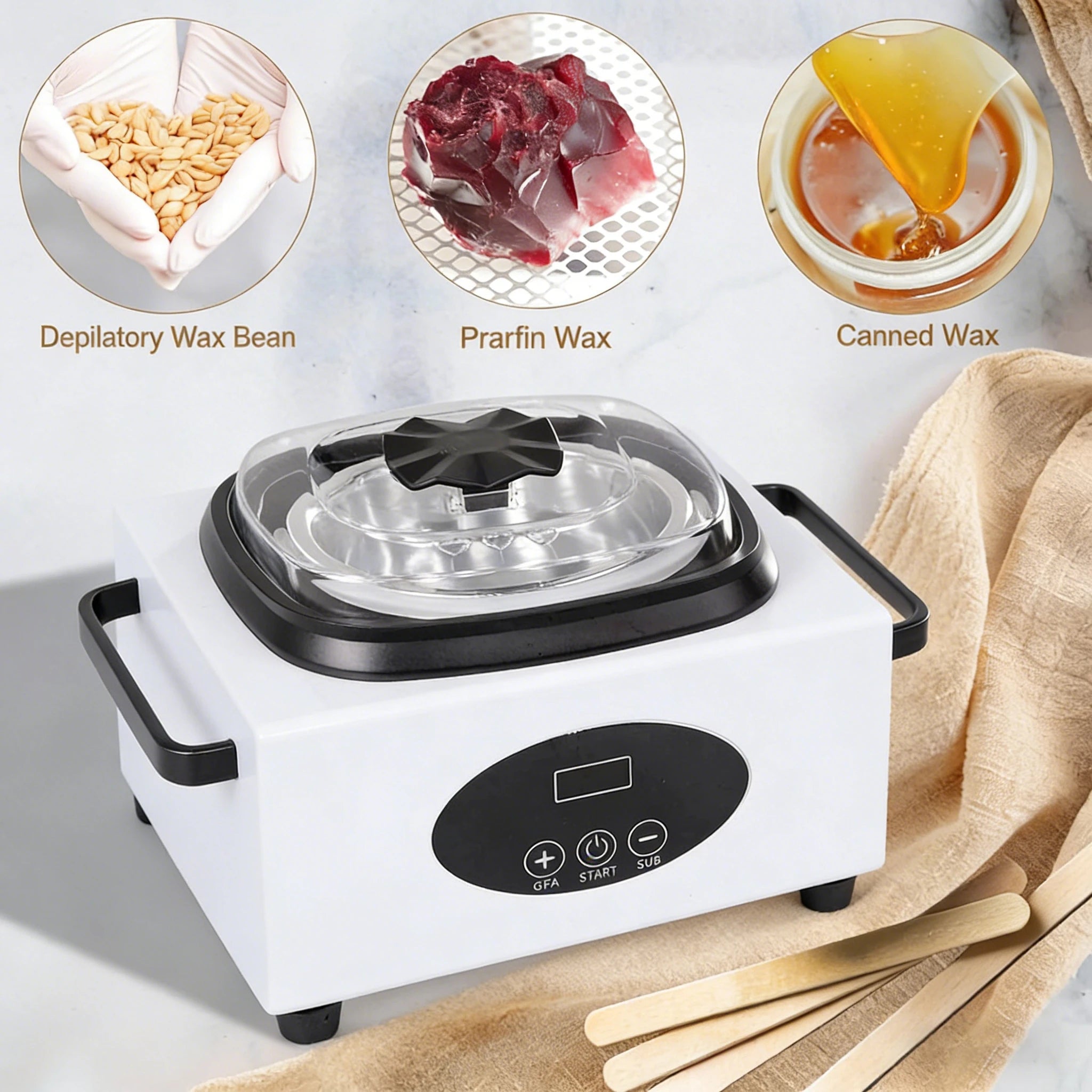 Double Wax Warmer for Hair Removal Wax Heater Machine Women Home Self Waxing Kit for Facial Skin Body Spa