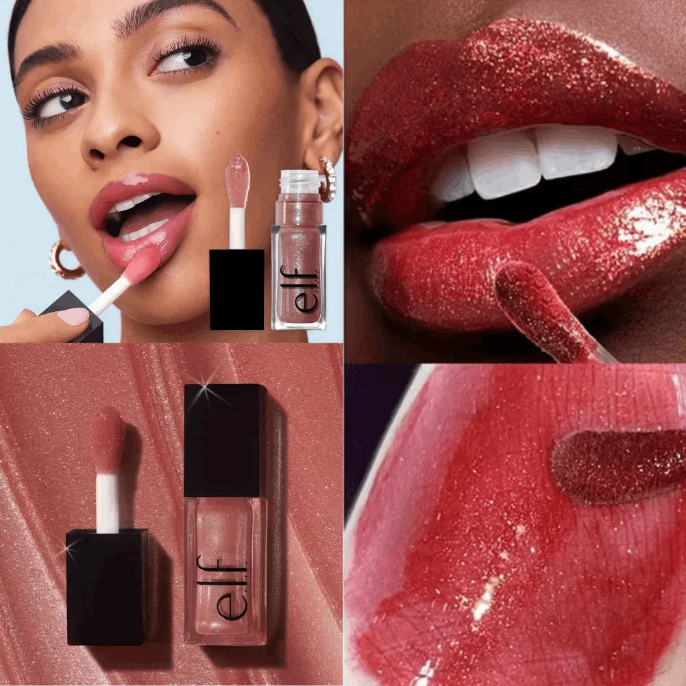 Lip Glaze Elf Divine Wine Crystal Glossy Shiny Finish Hydrating Lip Color Cosmetic Beauty Product