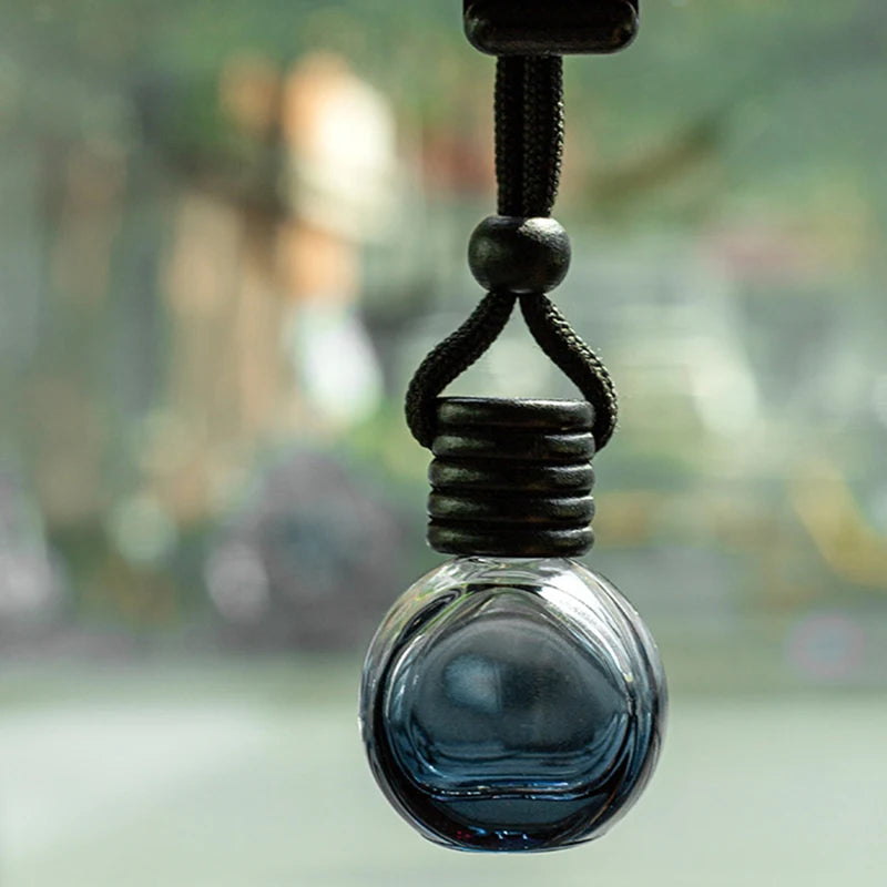Car Fragrance Ornament, Empty Black Cap Square Perfume Bottle, Diffuser 1Psc