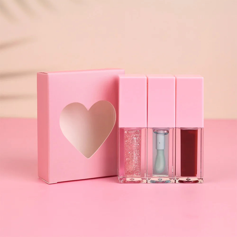 Lip Balm Oil Set Private Label Logo Vegan 3pcs Lipgloss Kit Vendor Changing Color Cosmetics Makeup Moisturizing Lip Tint