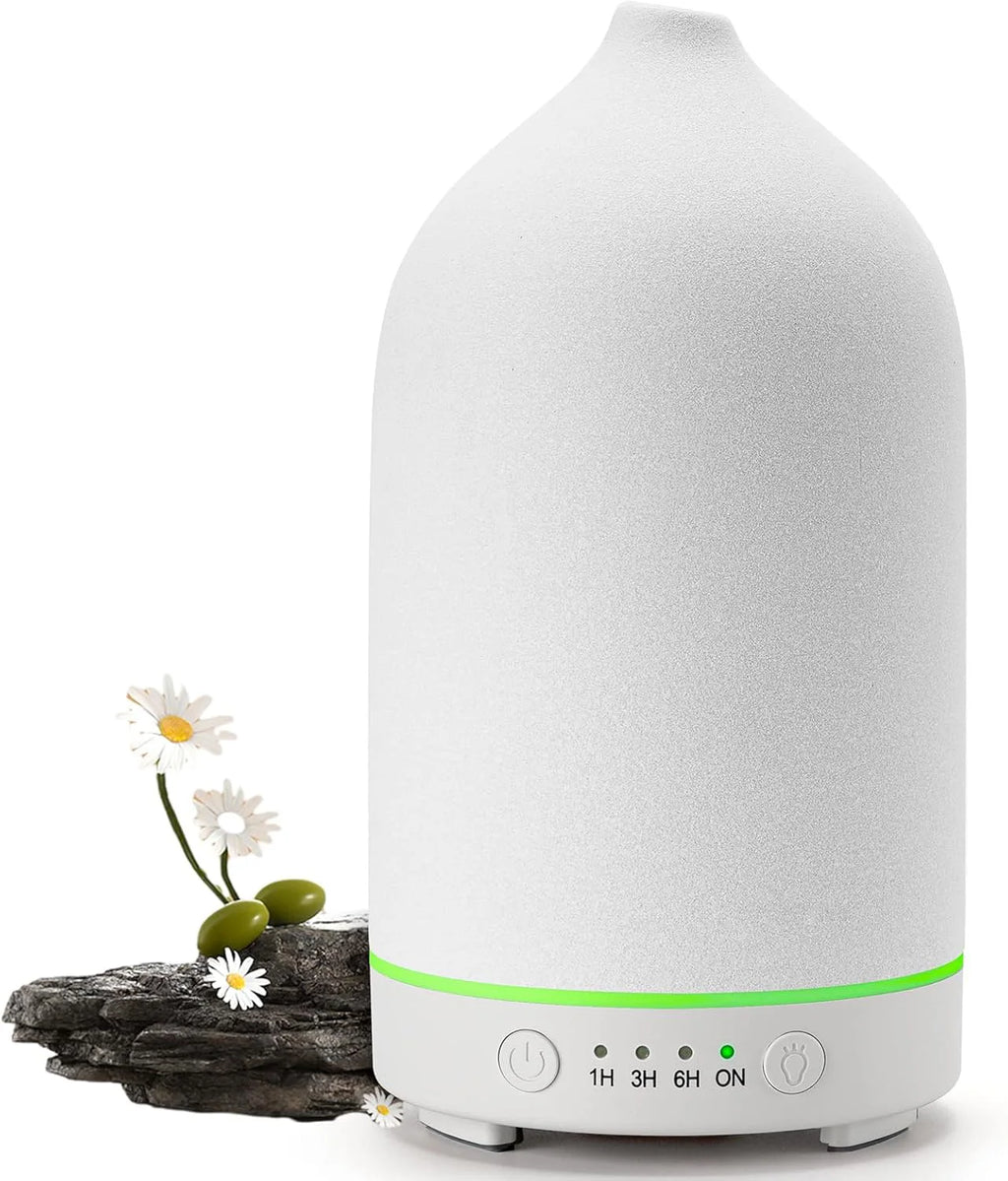 Ceramic Air Humidifier Aroma Diffuser Aromatherapy Cool Mist Ultrasonic Essential Oil  Diffuser With 7 LED Humidifier