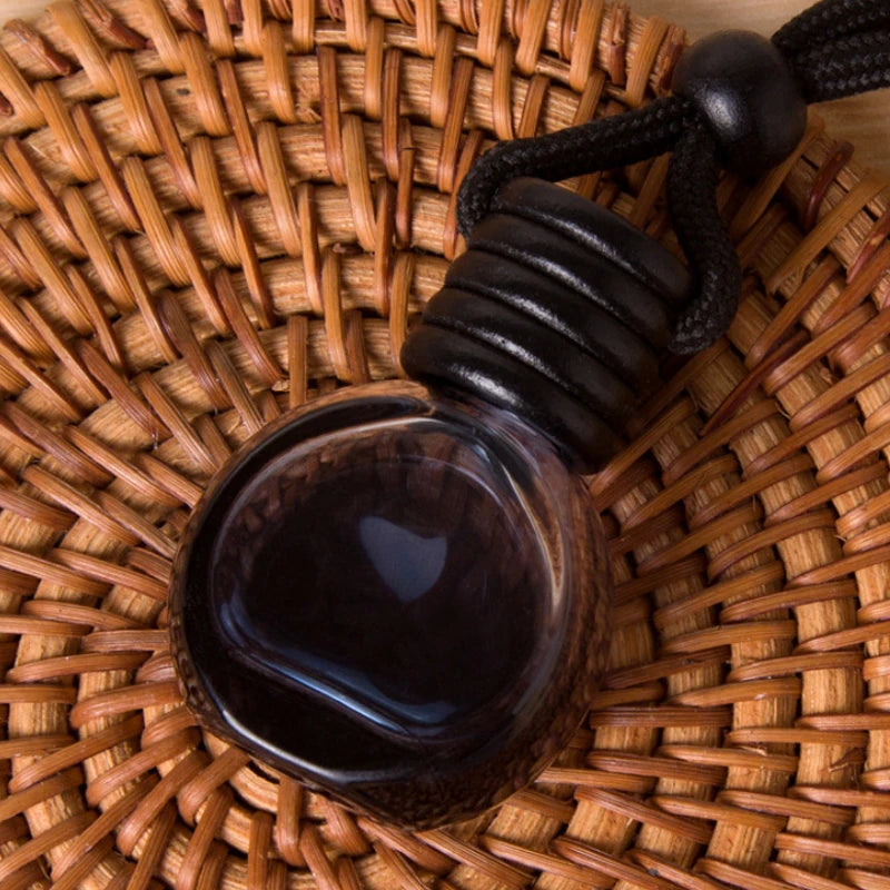 Car Fragrance Ornament, Empty Black Cap Square Perfume Bottle, Diffuser 1Psc