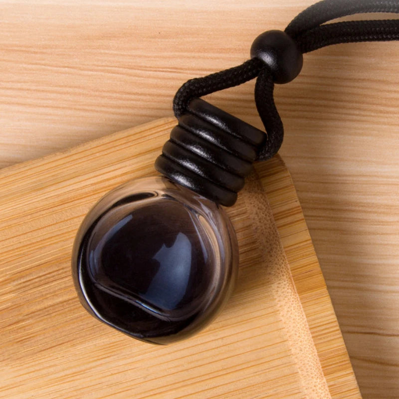 Car Fragrance Ornament, Empty Black Cap Square Perfume Bottle, Diffuser 1Psc
