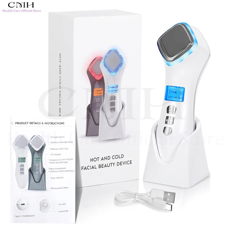 CMH Face Lift Skin Rejuvenation Vibration Facial Massager with Hot Cold Function Tightening Beauty Equipment Massage Relaxation