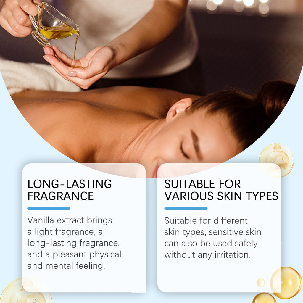 OceAura 100ml Caramel Vanilla Body Oil Moisturizing Hydrating Skin Care Soothing and Nourishing Skin Massage Oil