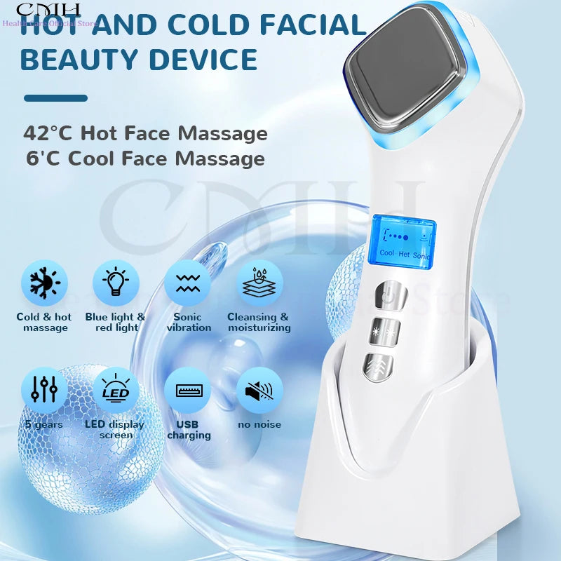 CMH Face Lift Skin Rejuvenation Vibration Facial Massager with Hot Cold Function Tightening Beauty Equipment Massage Relaxation