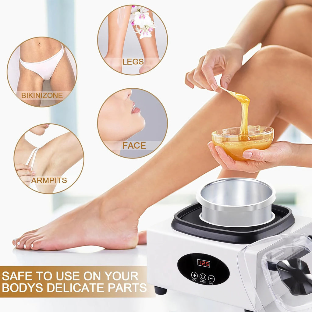 Double Wax Warmer for Hair Removal Wax Heater Machine Women Home Self Waxing Kit for Facial Skin Body Spa