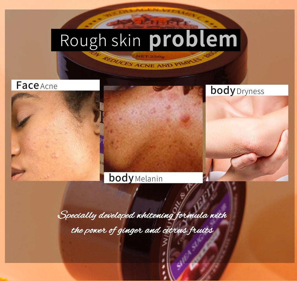 Natural Body Scrub - Moisturizing and Exfoliating Body, Face, Hand, Foot Scrub - Lightening, Fine Lines & Wrinkles, Skin Glowing