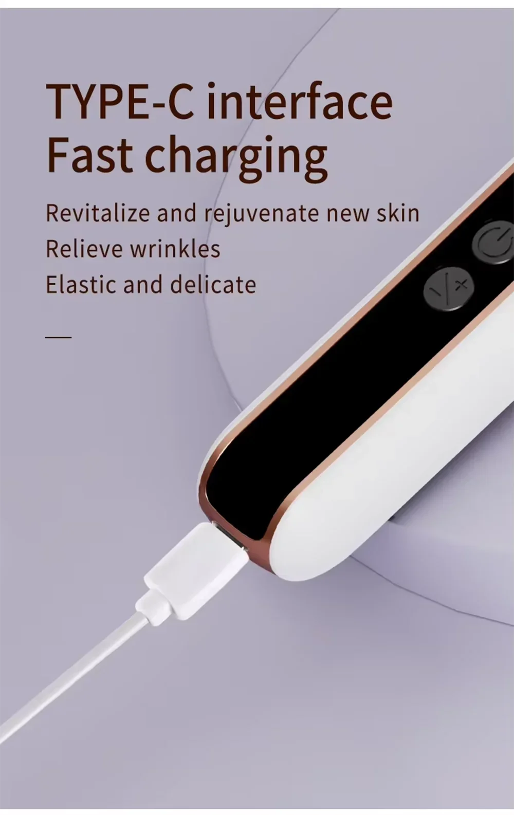 Facial Massager for Face and Neck V‑Shape Lifting Roller with Microcurrent Red Blue Light Therapy Vibrating Face Slimmer Device