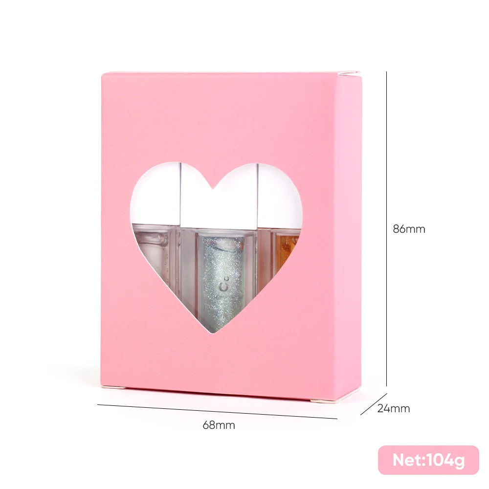 Lip Balm Oil Set Private Label Logo Vegan 3pcs Lipgloss Kit Vendor Changing Color Cosmetics Makeup Moisturizing Lip Tint