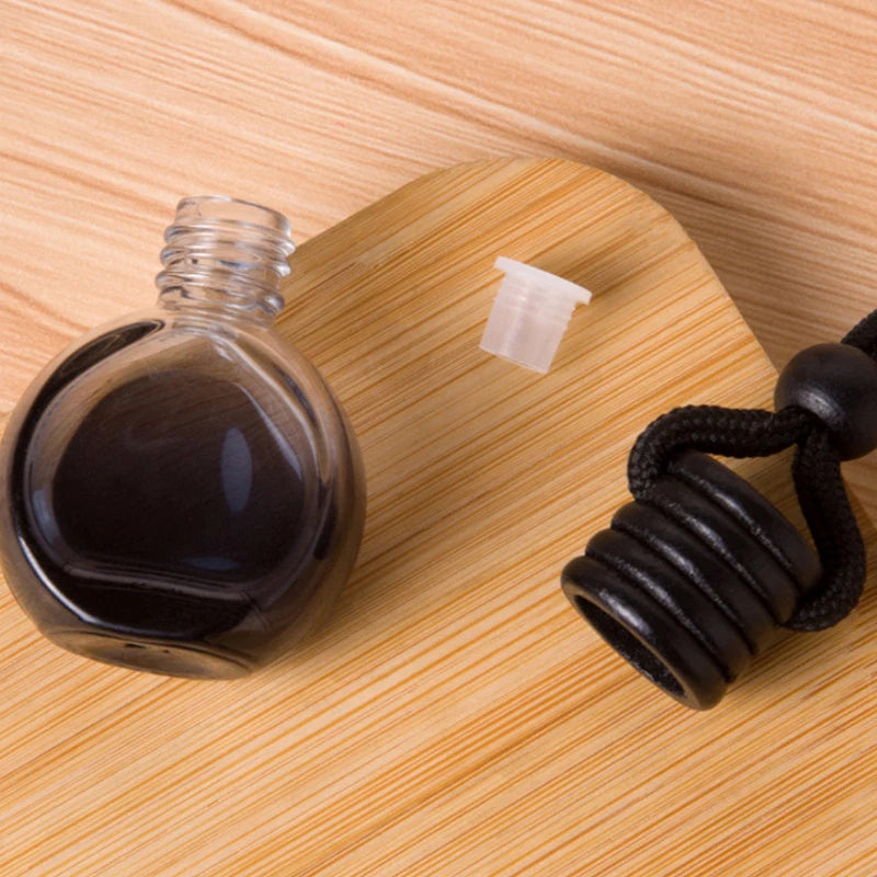 Car Fragrance Ornament, Empty Black Cap Square Perfume Bottle, Diffuser 1Psc