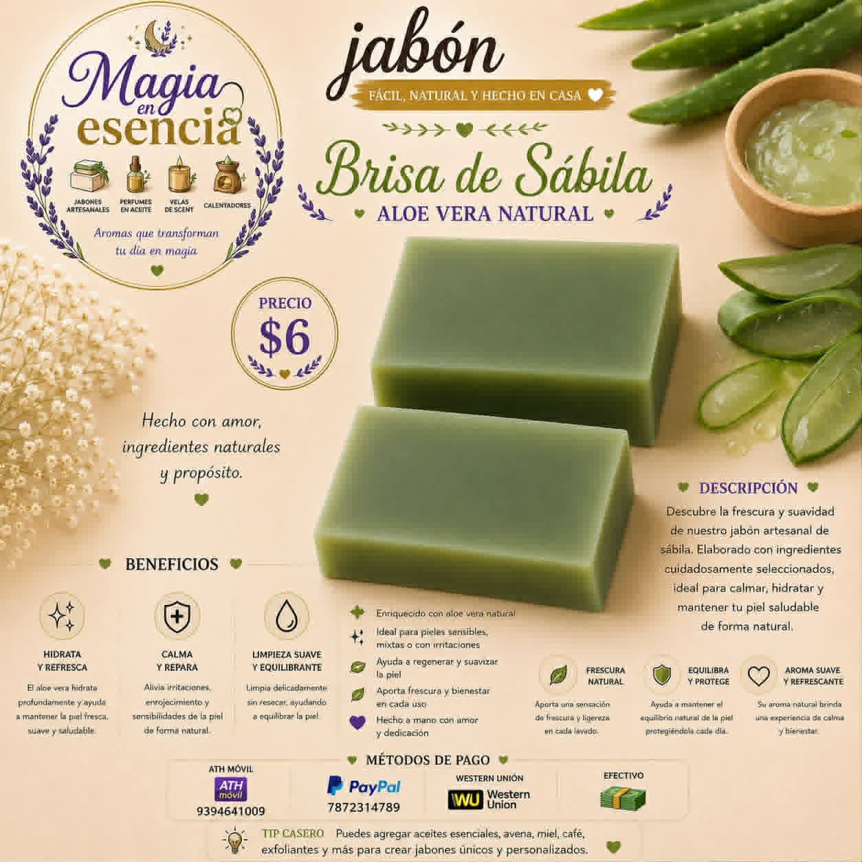 Jabon Artesanal Brisa De Sabila